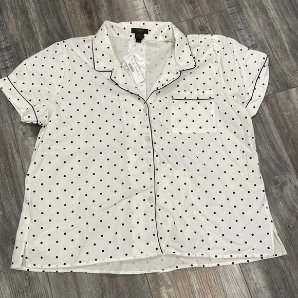 J. Crew Polkadot PJ short sleeve top - Picture 2 of 5